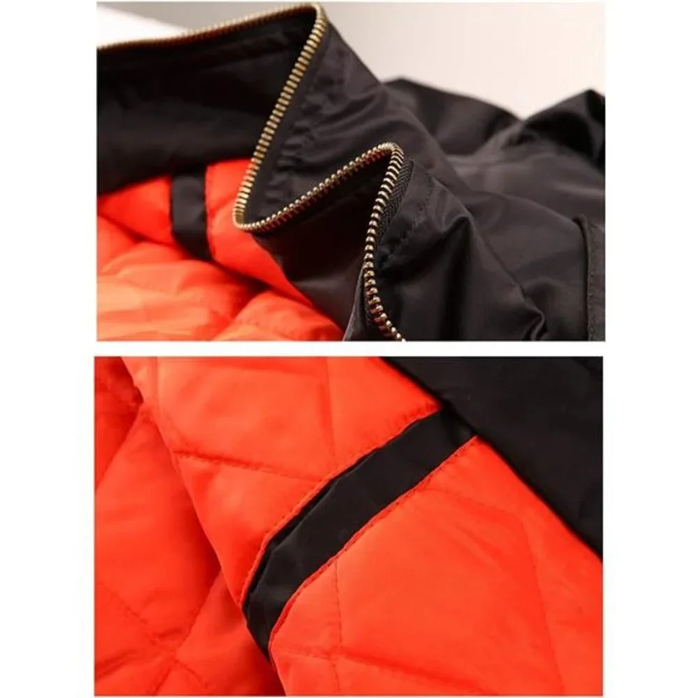 Men's Jackets Windproof Bomber Full Zip Winter Warm Padded Coats_6